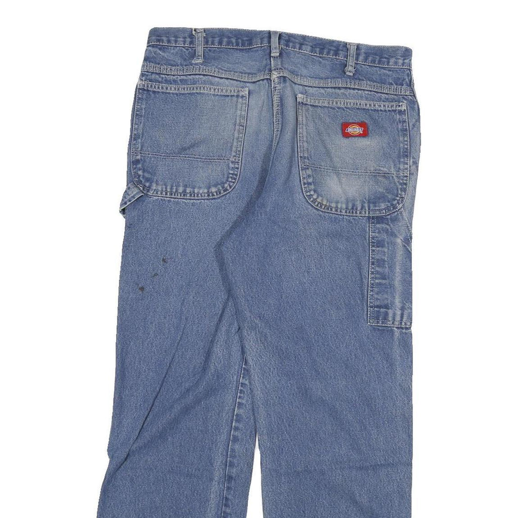 DICKIES Mens Regular Fit Straight Leg Denim Light Blue W32 L29 Workwear Jeans