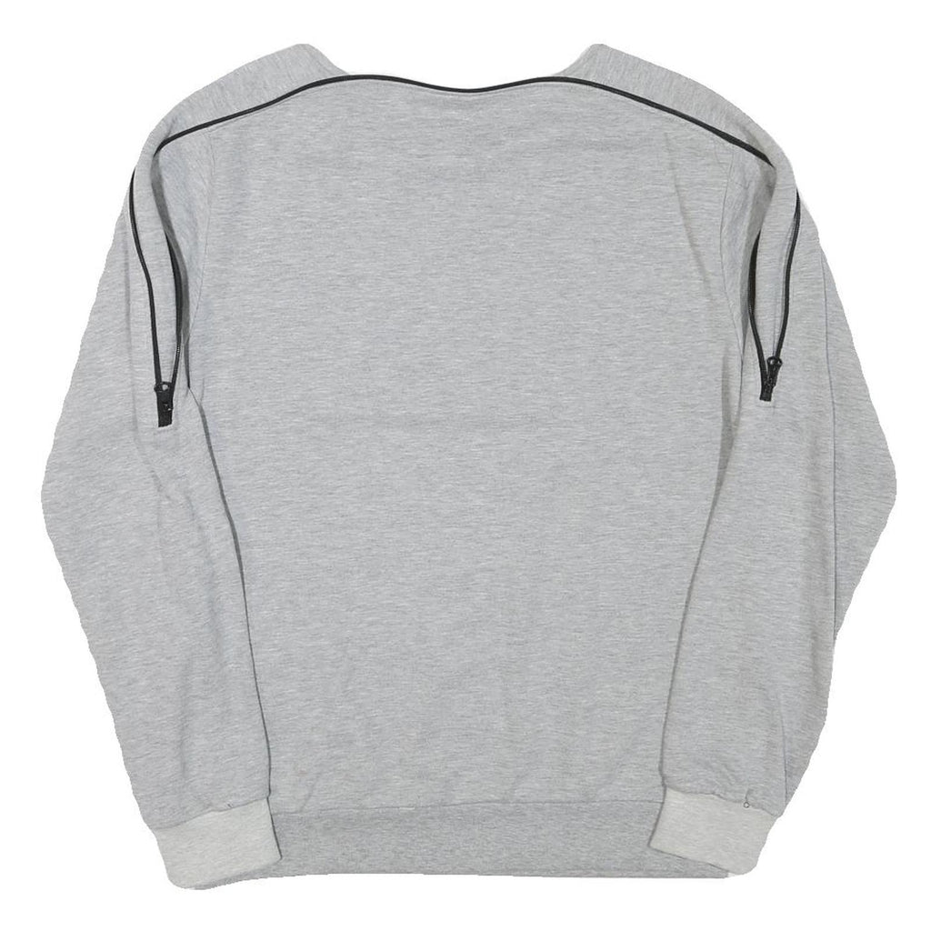 BOXEUR Mens Grey Cotton Blend Sweatshirt L Crew Neck Graphic Print