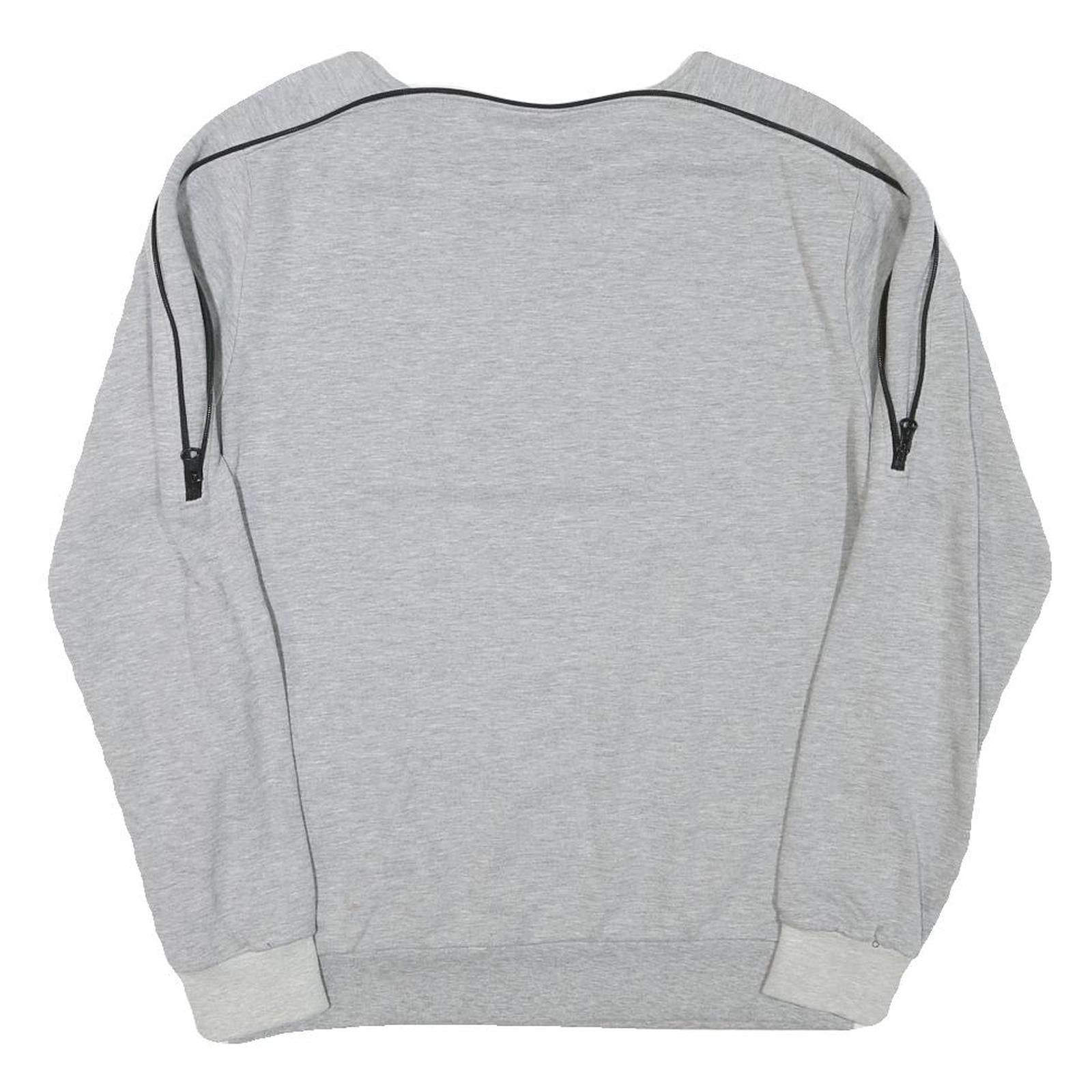 BOXEUR Mens Grey Cotton Blend Sweatshirt L Crew Neck Graphic Print