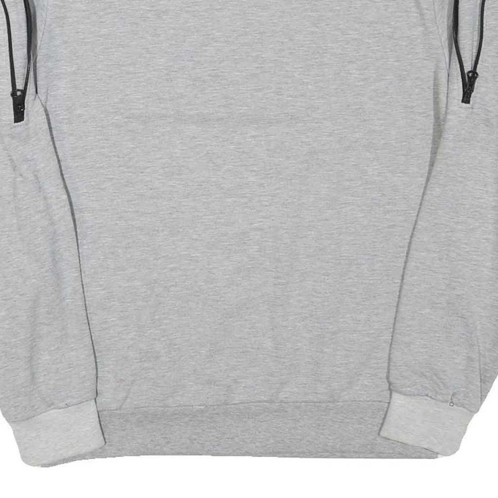 BOXEUR Mens Grey Cotton Blend Sweatshirt L Crew Neck Graphic Print