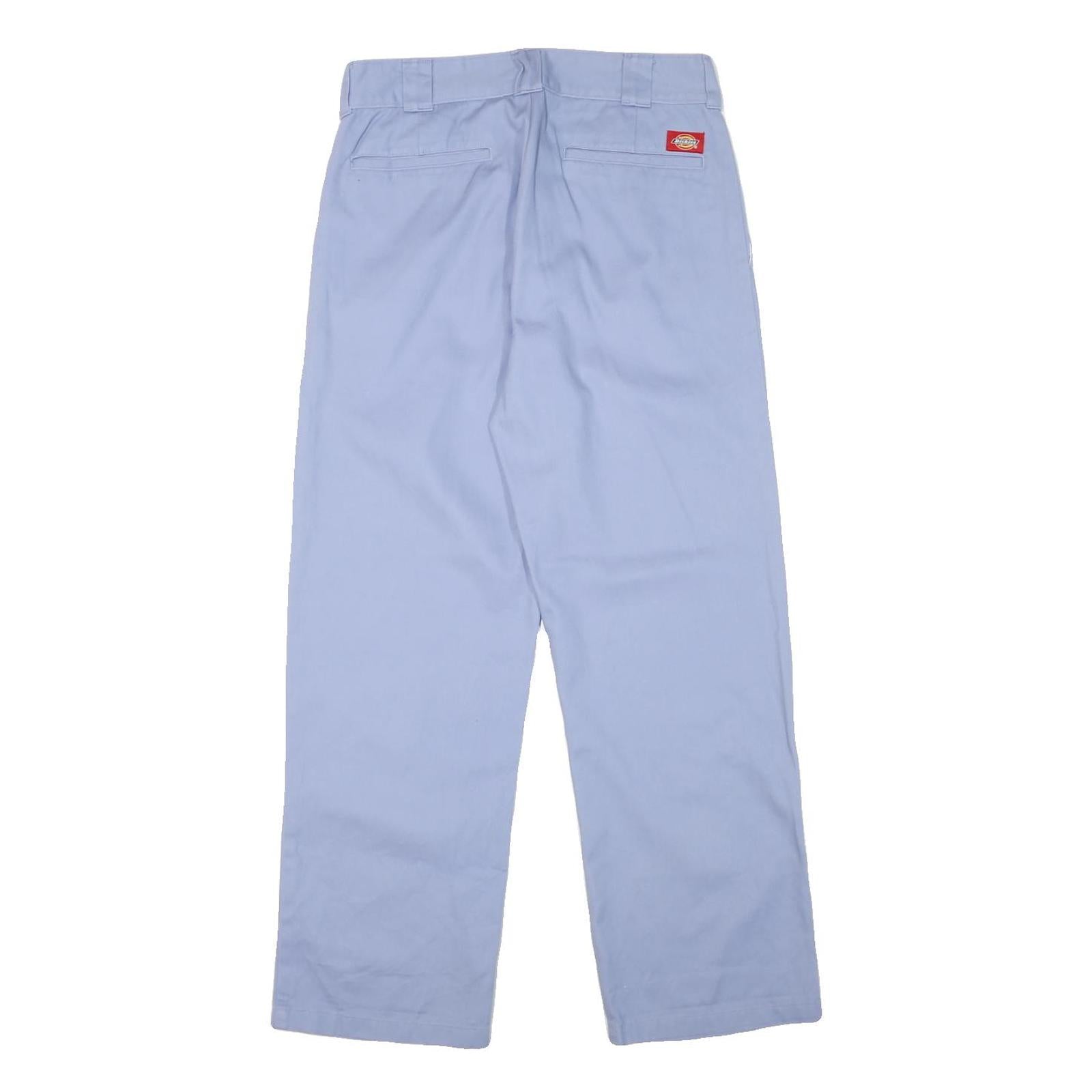 DICKIES Mens Cotton Blend Blue Regular Fit Straight Leg Trousers W30 L29