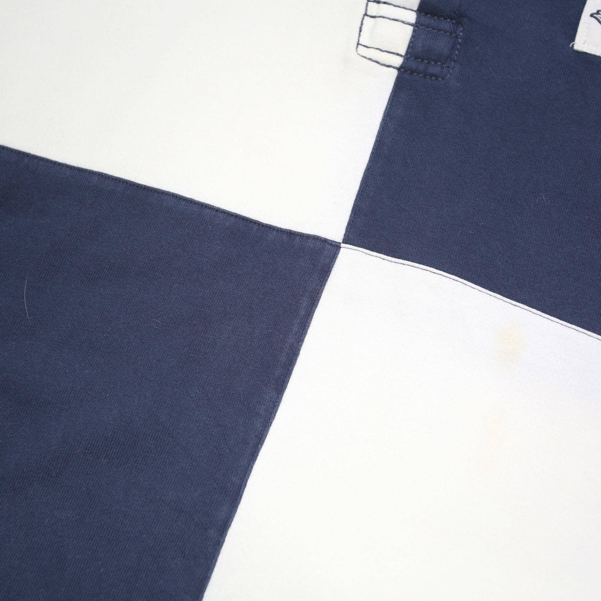 TOMMY HILFIGER Mens Navy & White Block Colour Polo Shirt XL Cotton Blend
