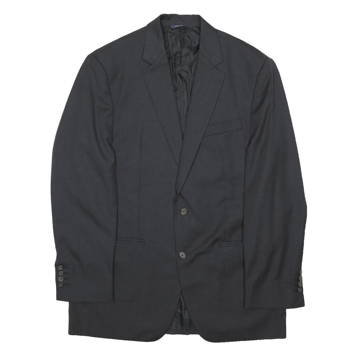 RALPH LAUREN Mens Black Wool Classic Jacket L Button Plain Formal Blazer
