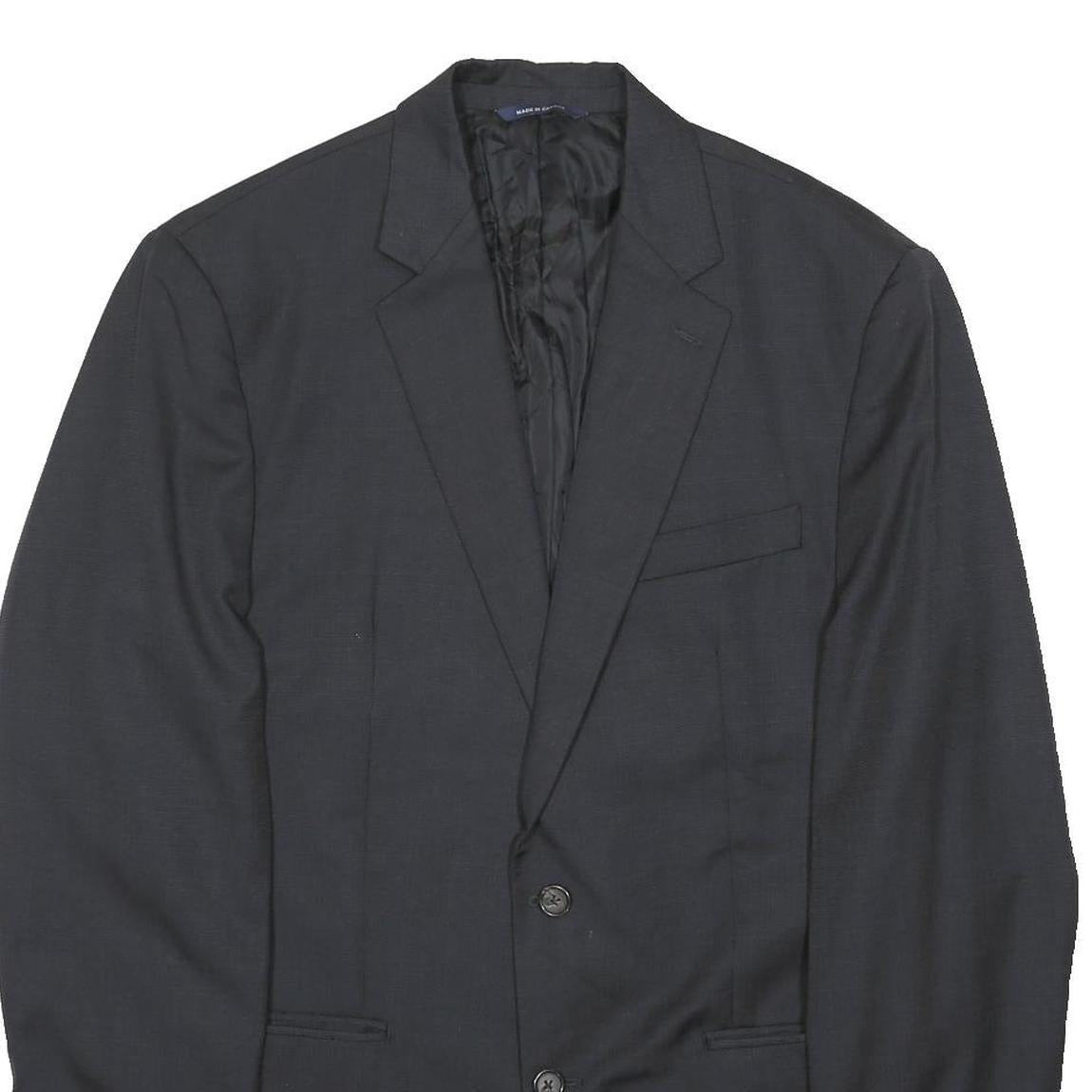 RALPH LAUREN Mens Black Wool Classic Jacket L Button Plain Formal Blazer