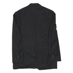 RALPH LAUREN Mens Black Wool Classic Jacket L Button Plain Formal Blazer