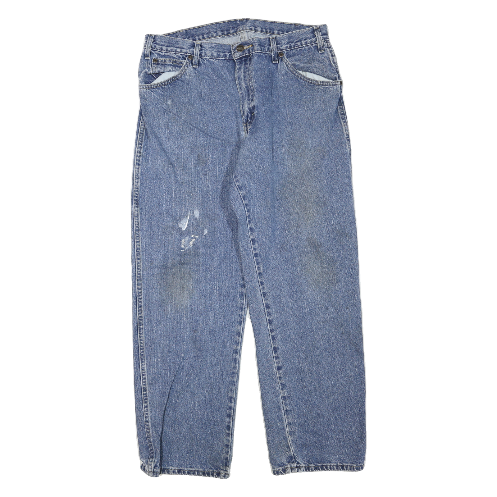 DICKIES Mens Regular Fit Straight Leg Denim Medium Wash W32 L29 Workwear Jeans