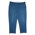 DICKIES Mens Polyester Blend Blue Regular Straight Trousers W44 L30 Workwear Zip