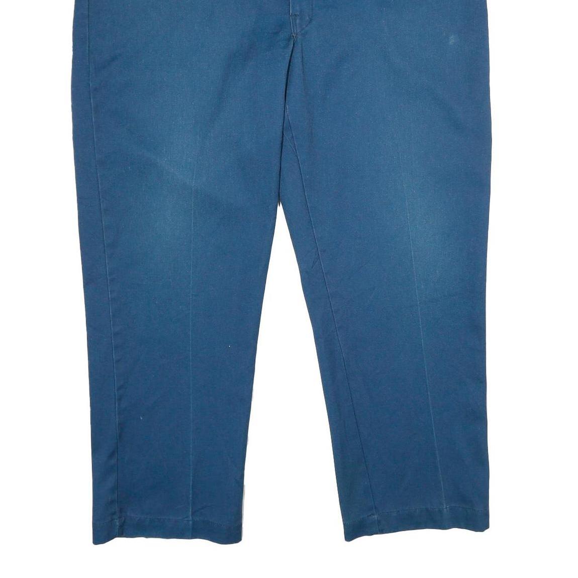 DICKIES Mens Polyester Blend Blue Regular Straight Trousers W44 L30 Workwear Zip