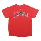 MAJESTIC Mens Red Angels Graphic T-Shirt L Short Sleeve Crew Neck Sports Fanwear