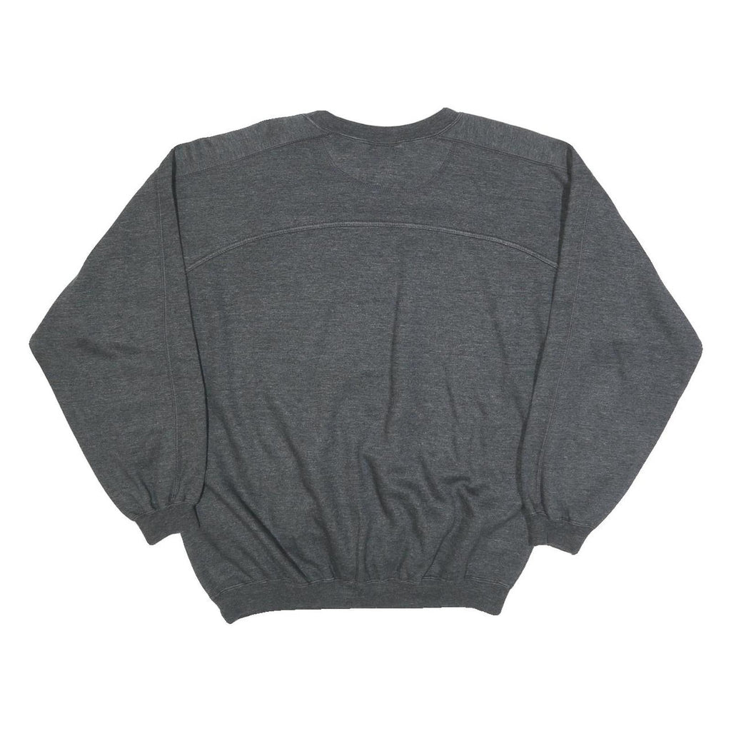 THE BEST Womens Grey Cotton Blend Crew Neck S Sweatshirt Cartoon Graphic Casual