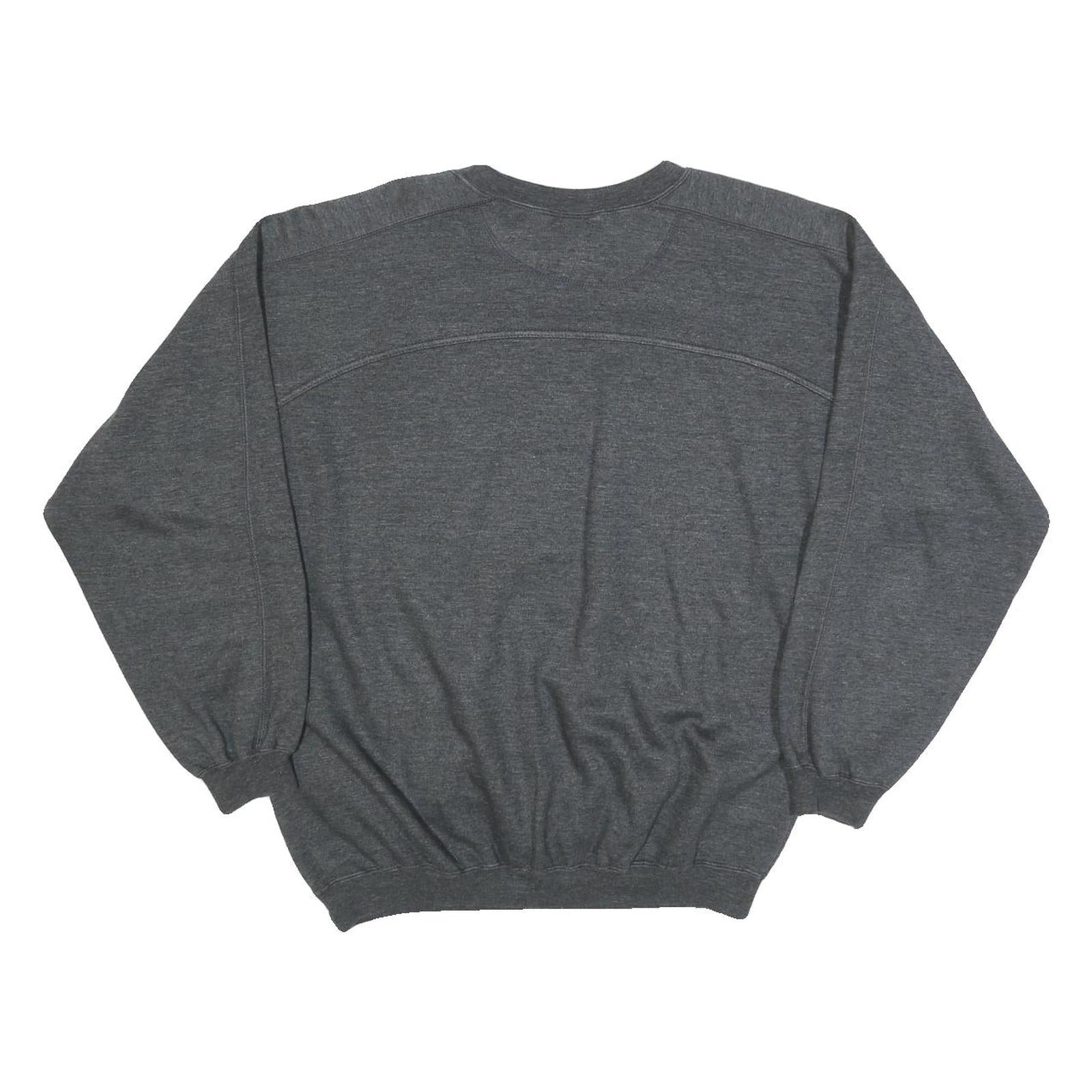 THE BEST Womens Grey Cotton Blend Crew Neck S Sweatshirt Cartoon Graphic Casual