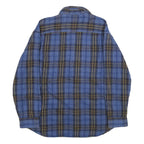ST JOHN'S BAY Mens Blue & Brown Check Shirt XL Casual Button Cotton Flannel