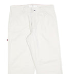 TOMMY HILFIGER Womens Cotton Blend White Relaxed Straight Trousers W32 L24