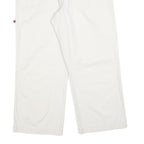 TOMMY HILFIGER Womens Cotton Blend White Relaxed Straight Trousers W32 L24