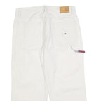 TOMMY HILFIGER Womens Cotton Blend White Relaxed Straight Trousers W32 L24