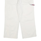TOMMY HILFIGER Womens Cotton Blend White Relaxed Straight Trousers W32 L24