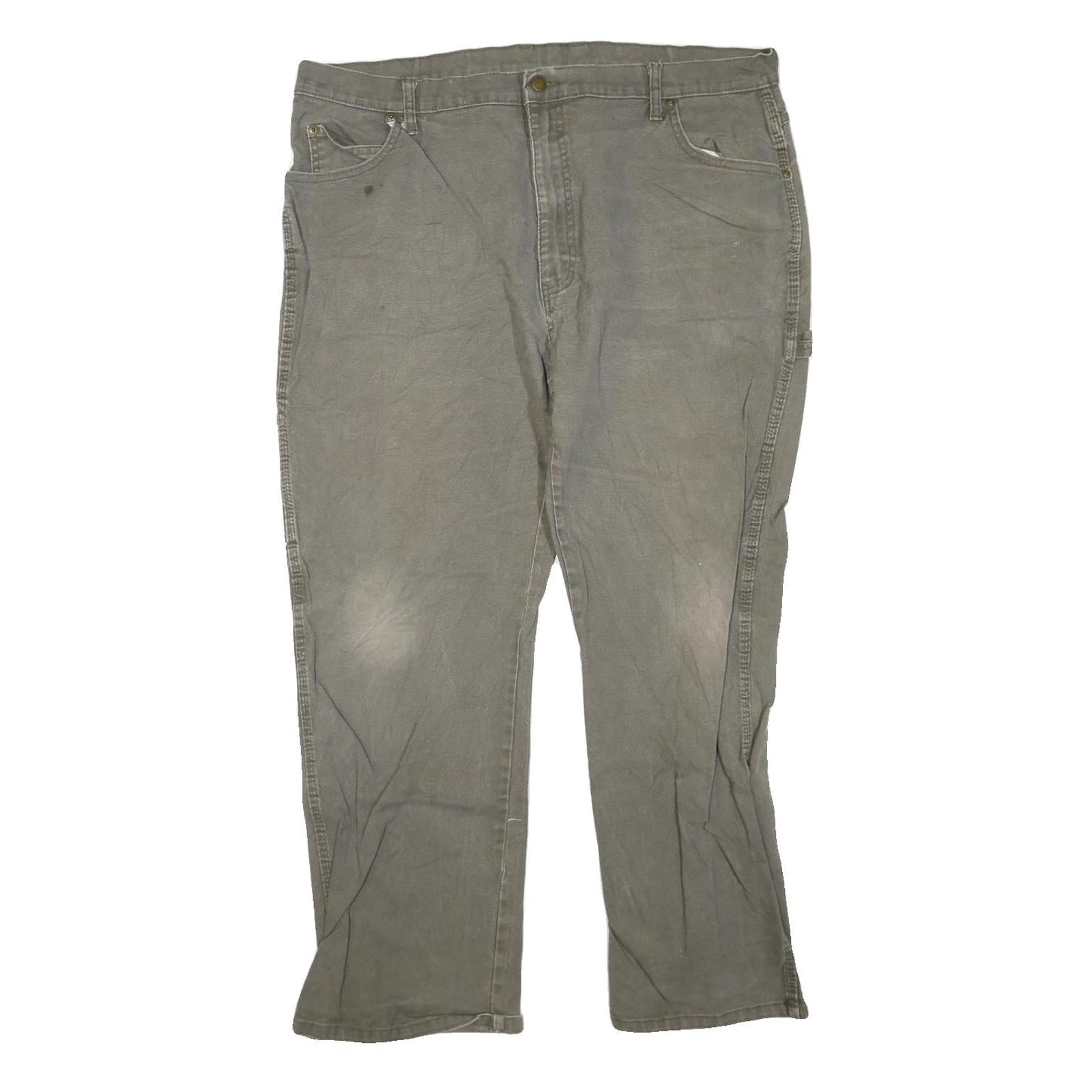 DICKIES Mens Regular Fit Straight Leg Denim Grey W40 L28 Workwear Zip Cotton