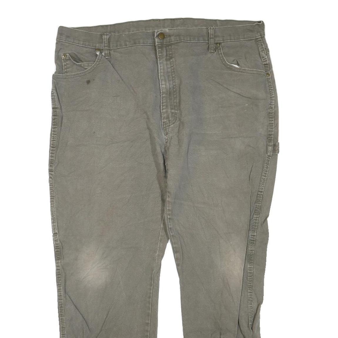 DICKIES Mens Regular Fit Straight Leg Denim Grey W40 L28 Workwear Zip Cotton