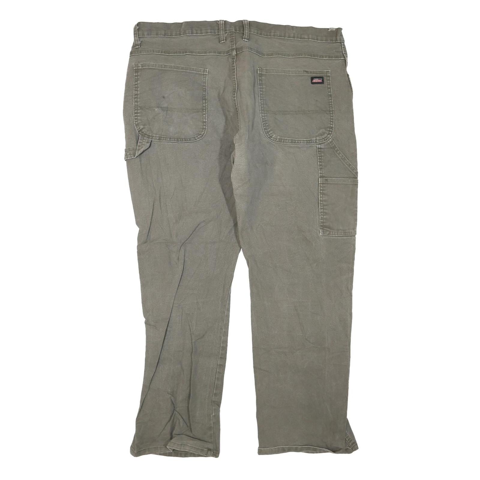 DICKIES Mens Regular Fit Straight Leg Denim Grey W40 L28 Workwear Zip Cotton