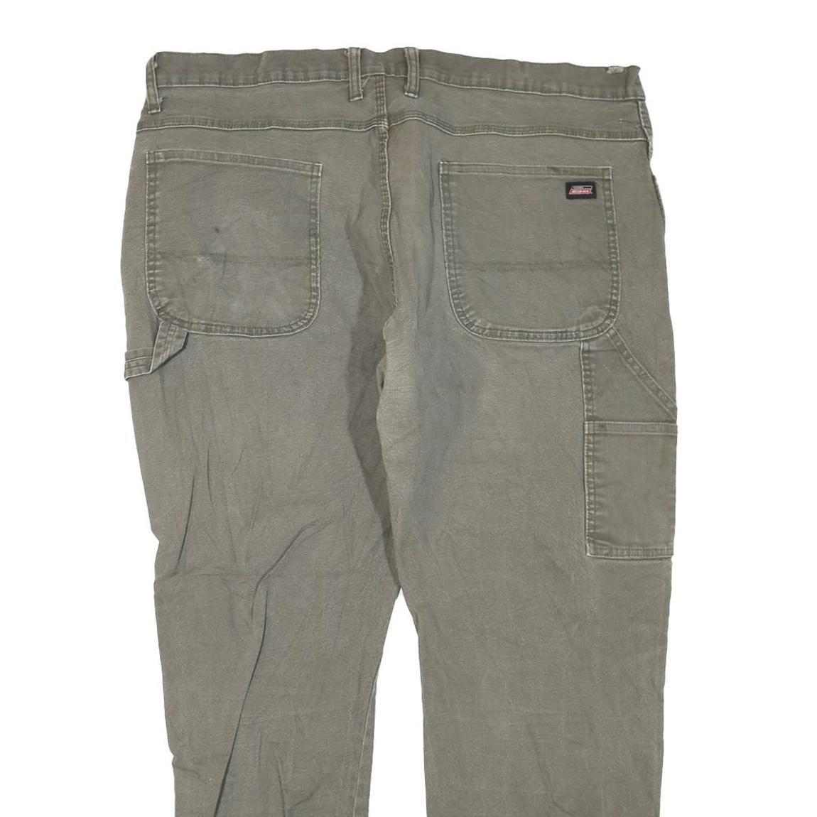 DICKIES Mens Regular Fit Straight Leg Denim Grey W40 L28 Workwear Zip Cotton