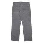 DICKIES Mens Cotton Blend Grey Regular Straight Trousers W32 L30 Workwear Zip