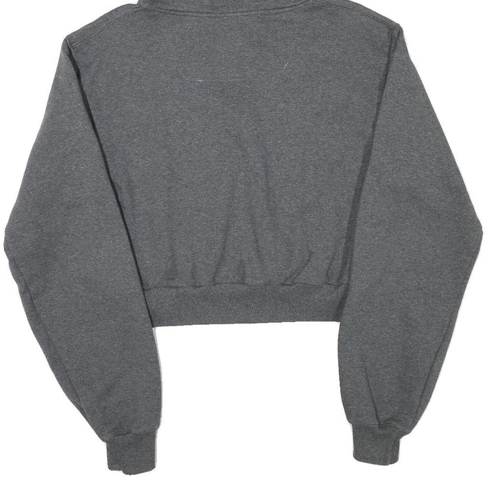 CHAMPION Womens Grey Cropped Hoodie S Cotton Blend Pullover Hooded Sweatshirt