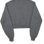 CHAMPION Womens Grey Cropped Hoodie S Cotton Blend Pullover Hooded Sweatshirt