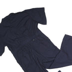 KEY Mens Navy Blue Polyester Blend Dungarees Classic XL W42 L30 Workwear Utility