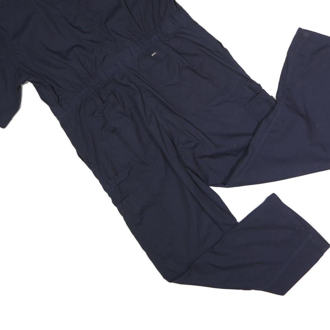 KEY Mens Navy Blue Polyester Blend Dungarees Classic XL W42 L30 Workwear Utility