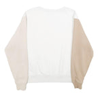 NIKE Womens White & Beige Crew Neck S Sweatshirt Cotton Blend Casual Pullover