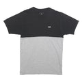 VANS Mens Black & Grey Colourblock T-Shirt M Short Sleeve Crew Neck Cotton Blend