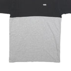 VANS Mens Black & Grey Colourblock T-Shirt M Short Sleeve Crew Neck Cotton Blend
