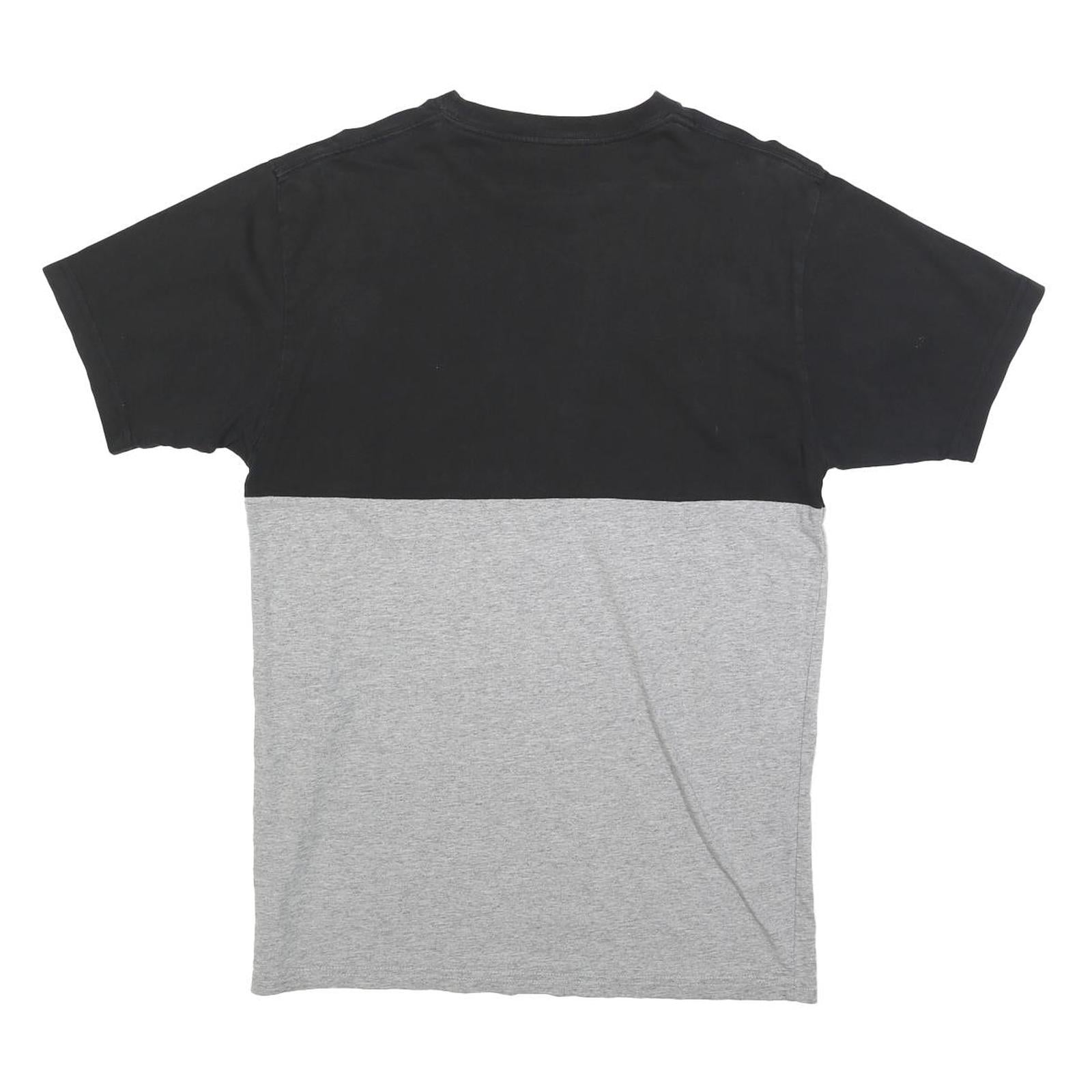 VANS Mens Black & Grey Colourblock T-Shirt M Short Sleeve Crew Neck Cotton Blend