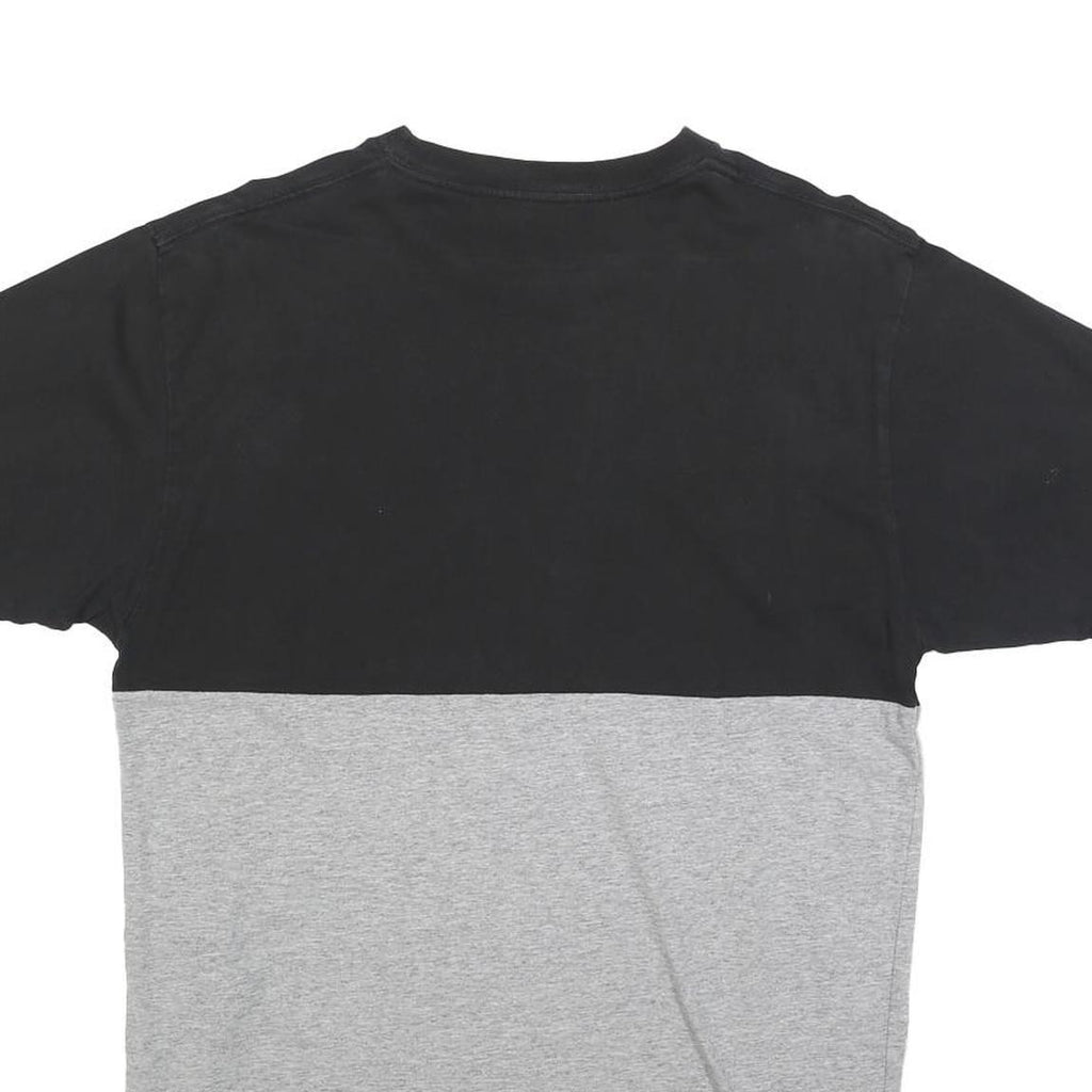 VANS Mens Black & Grey Colourblock T-Shirt M Short Sleeve Crew Neck Cotton Blend