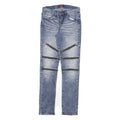GUESS Womens Slim Blue Denim Light Wash Jeans W28 L32 Zipper Detail Casual