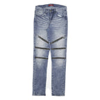 GUESS Womens Slim Blue Denim Light Wash Jeans W28 L32 Zipper Detail Casual