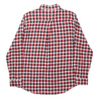 CHAPS Mens Red & Black Check Shirt L Classic Button-Down Long Sleeve Cotton