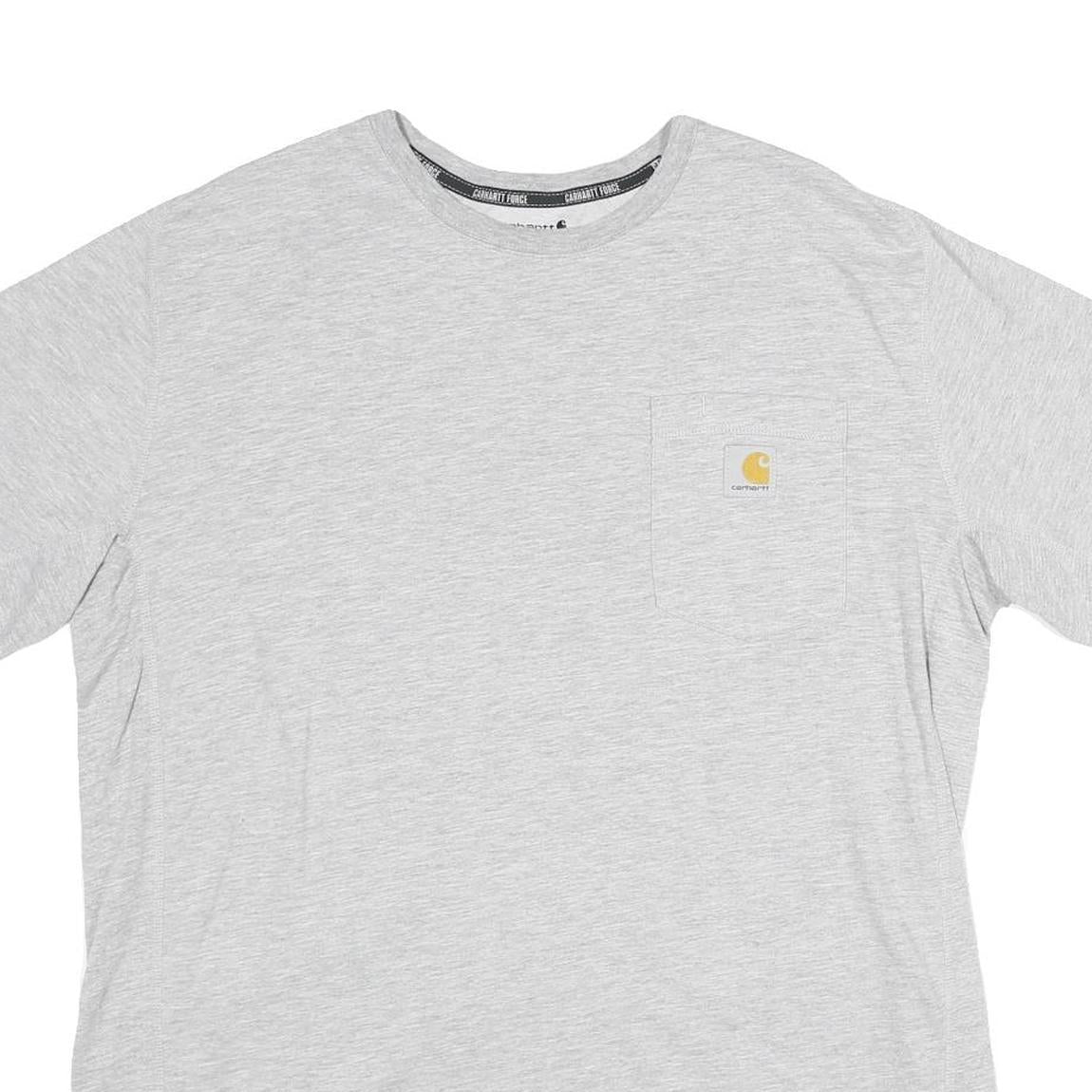 CARHARTT Mens Grey Pocket T-Shirt L Short Sleeve Crew Neck Cotton Blend Casual