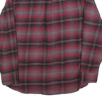 JACHS Mens Red & Grey Check Shirt L Cotton Blend Flannel Classic Button Up
