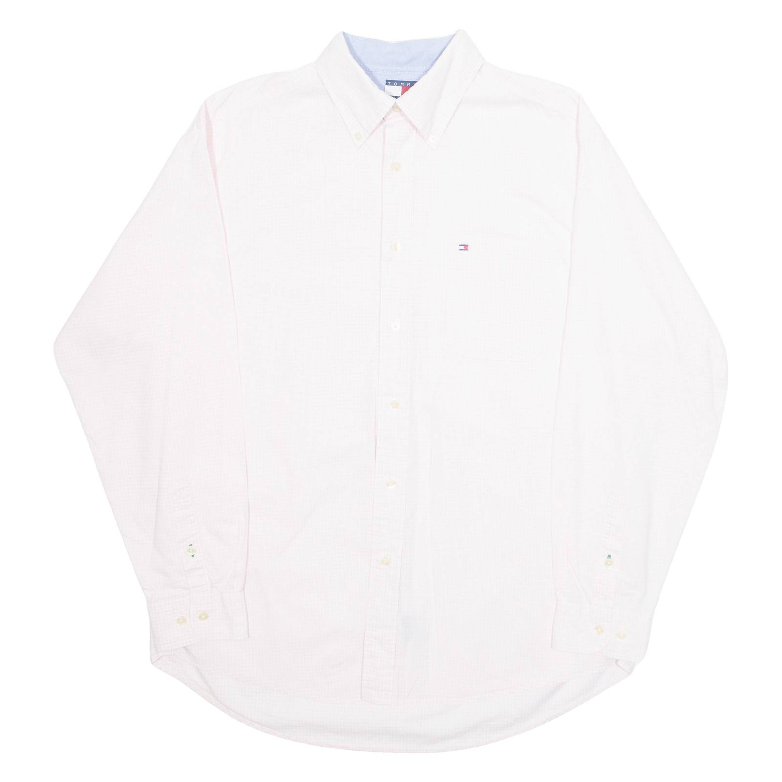TOMMY HILFIGER Mens Shirt Pink Gingham Long Sleeve M