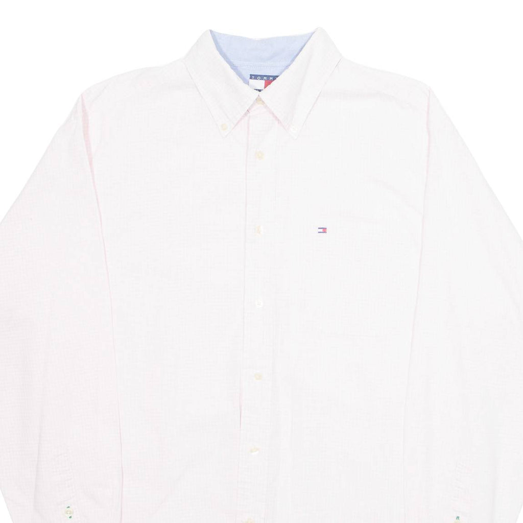 TOMMY HILFIGER Mens Shirt Pink Gingham Long Sleeve M
