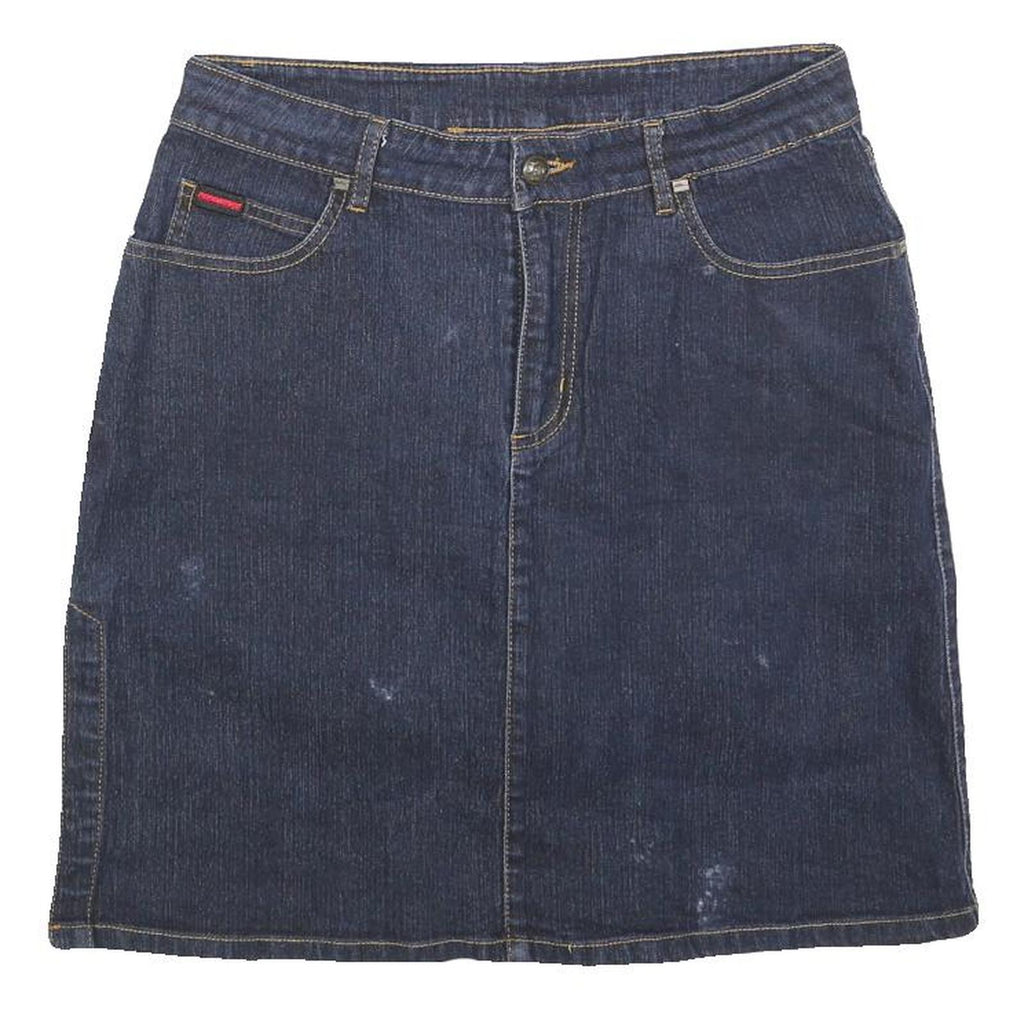 FUBU Womens Blue Denim Mini Cotton Skirt S Casual Streetwear Urban
