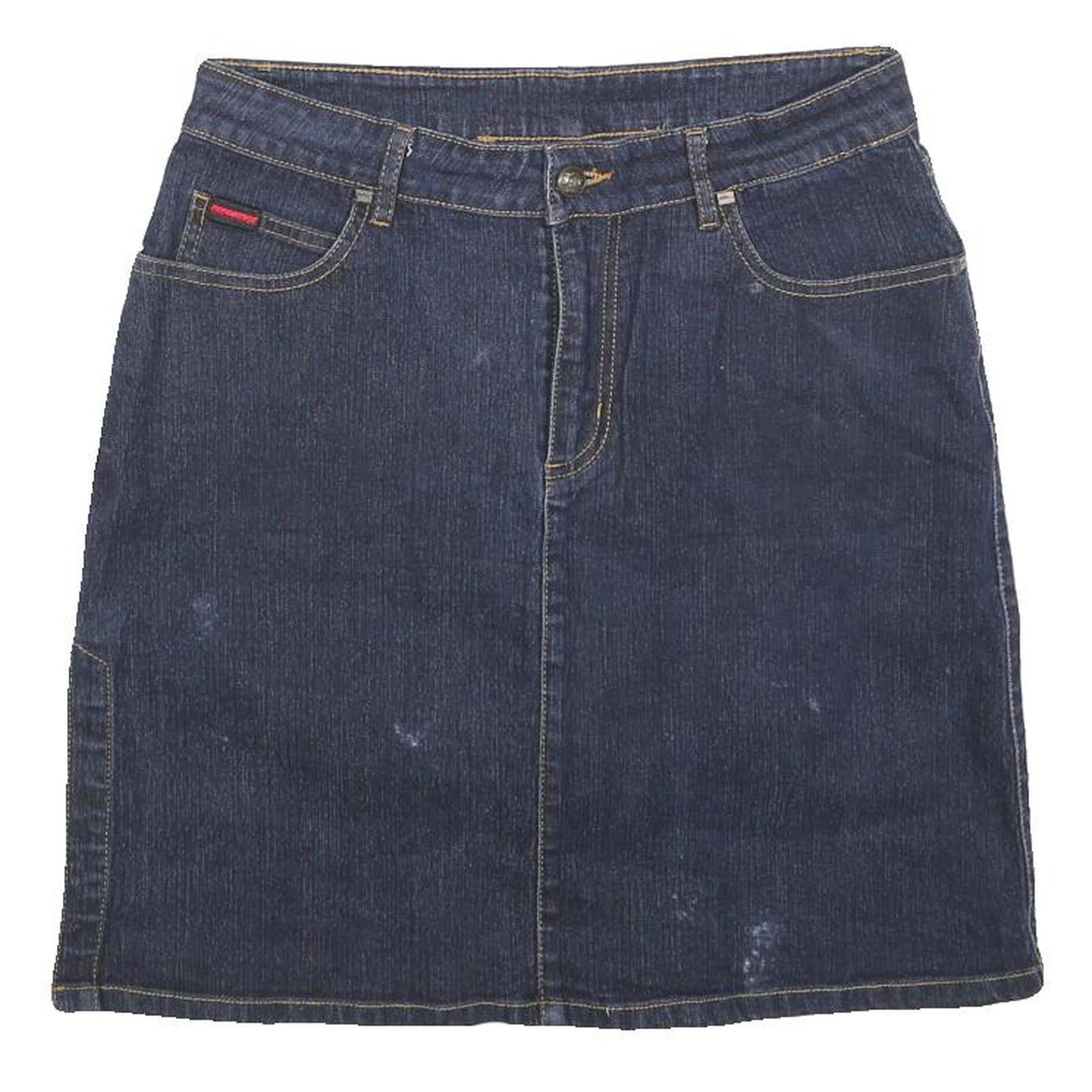 FUBU Womens Blue Denim Mini Cotton Skirt S Casual Streetwear Urban