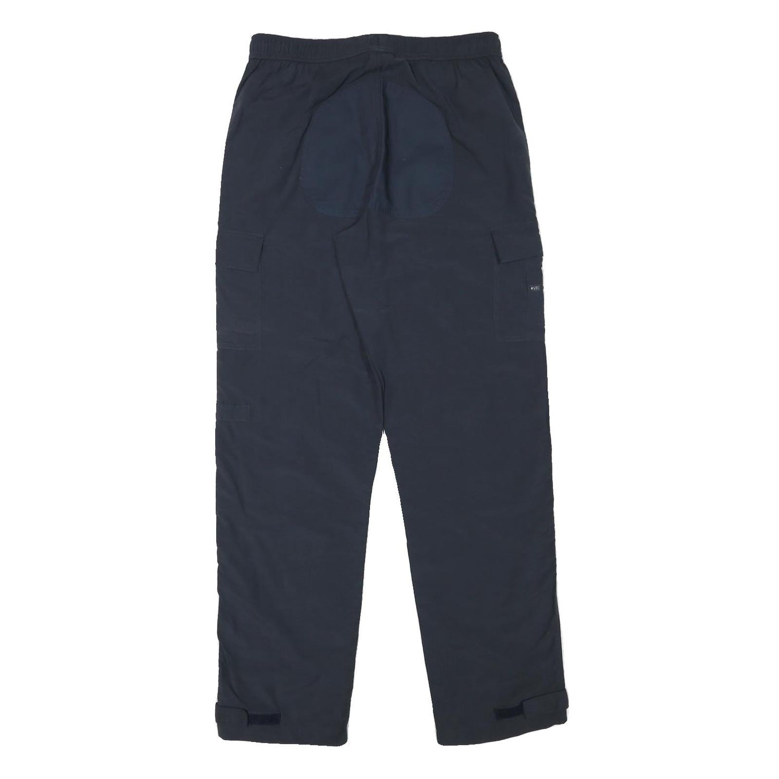COMPASS Mens Polyester Blend Navy Relaxed Straight Trousers W30 L31 Casual