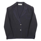 WEINBERG Womens Black Button Wool Jacket M Classic Tailored Plain Button Up