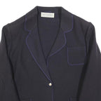 WEINBERG Womens Black Button Wool Jacket M Classic Tailored Plain Button Up