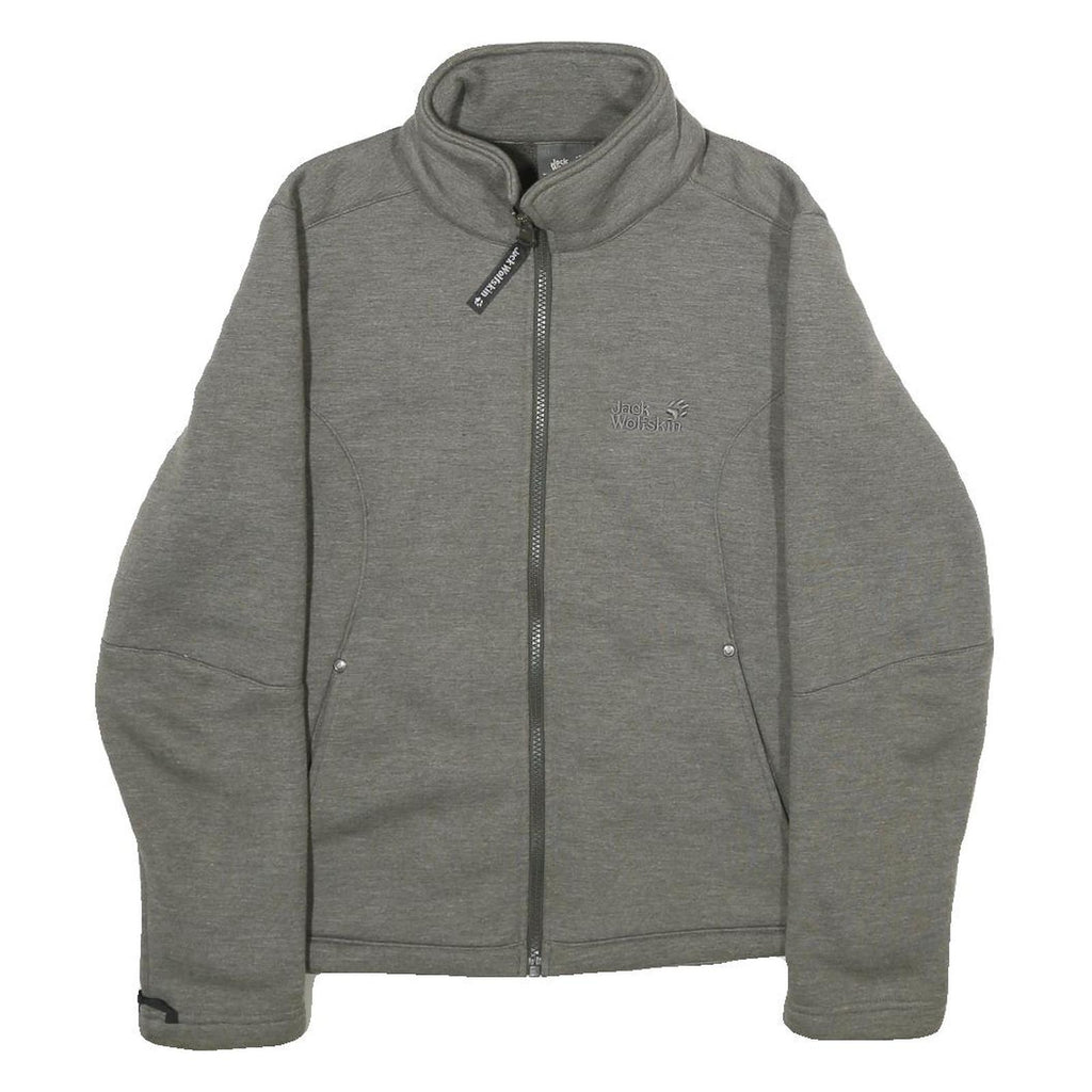 JACK WOLFSKIN Womens Grey Jacket M Polyester Blend Plain Zip Outdoor Casual