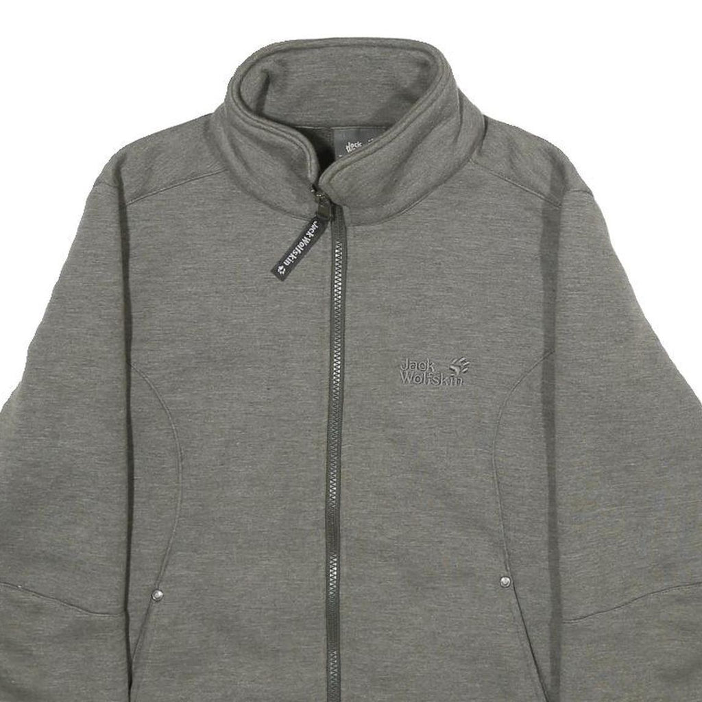 JACK WOLFSKIN Womens Grey Jacket M Polyester Blend Plain Zip Outdoor Casual