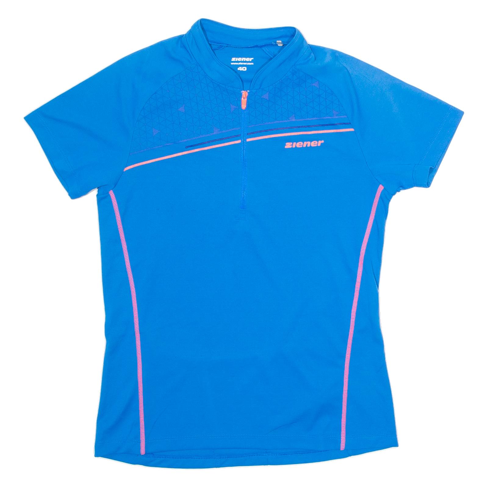 ZIENER Cycling Womens Jersey Blue 1/4 Zip S
