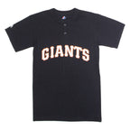 MAJESTIC San Francisco Giants #15 Hunter Mens T-Shirt Black USA Button Neck S